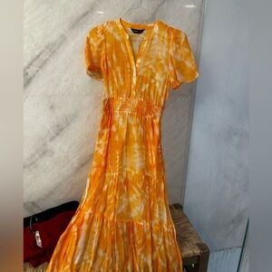 Vera Wang Orange Tie-Dye Dress